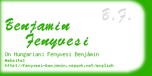 benjamin fenyvesi business card